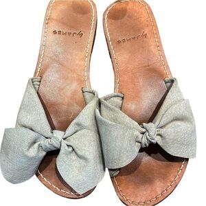 By James Bone Leather “Carol” Style Flat  Sandals w/ Bow Sz 9